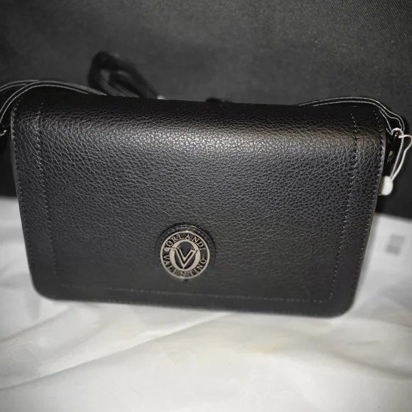 Valentino Orlandi Sleek Black Crossbody Bag - Picture 1 of 9